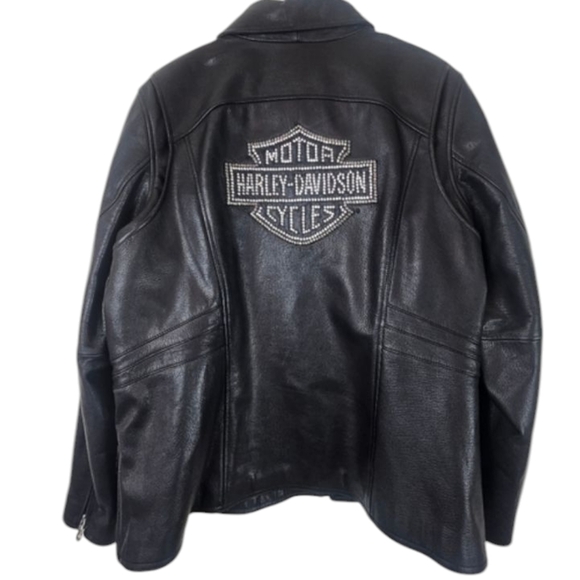 Harley-Davidson Cycle Diva Leather Jacket Swarovski Crystals Women’s Plus 2W 22 - Picture 1 of 16